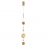 5457/5L MODERN ODL_EX26 светлая сатин.латунь/белый/бежевый/коричневый/металл/стекло Подвес LED x 5W 2500K CALLISTO