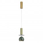 5475/4L L-VISION ODL_EX27 сатинированн.латунь/зеленый/металл/стекло/мрамор/керамика Подвес LED*4W 3000K 174lm JAZZ