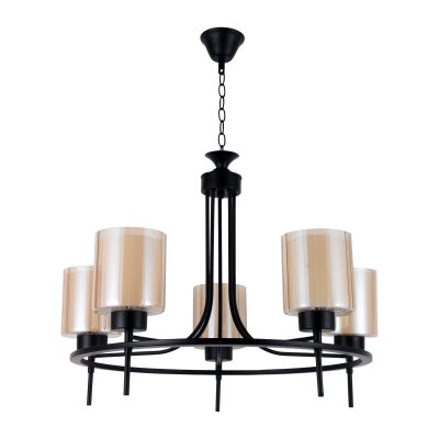 Люстра современная Экономсвет 55068/5BK BR+WT