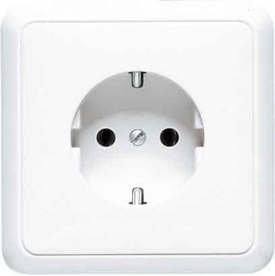 

JUNG CD 500/CD plus Бел Розетка с/з в сборе с рамкой (5520, 5520