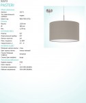 Текстильный светильник Eglo 31572 PASTERI