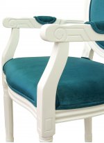 Мягкий стул с подлокотниками Volker Arm Blue and White MAK interior 5KS24505-BW Голубой,белый
