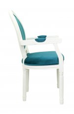 Мягкий стул с подлокотниками Volker Arm Blue and White MAK interior 5KS24505-BW Голубой,белый