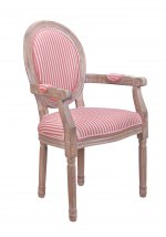 Мягкий стул с подлокотниками Volker Arm Pink Pinstripe MAK interior 5KS24505-PP Бежевый, розовый