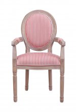 Мягкий стул с подлокотниками Volker Arm Pink Pinstripe MAK interior 5KS24505-PP Бежевый, розовый