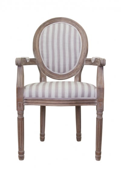 Мягкий стул с подлокотниками Volker Arm Pinstripe MAK interior 5KS24505-P Бежевый, серый