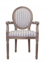 Мягкий стул с подлокотниками Volker Arm Pinstripe MAK interior 5KS24505-P Бежевый, серый