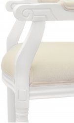 Мягкий стул с подлокотниками Volker Arm Beige and White MAK interior 5KS24505-W Бежевый, белый
