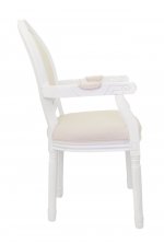 Мягкий стул с подлокотниками Volker Arm Beige and White MAK interior 5KS24505-W Бежевый, белый