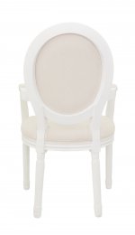 Мягкий стул с подлокотниками Volker Arm Beige and White MAK interior 5KS24505-W Бежевый, белый