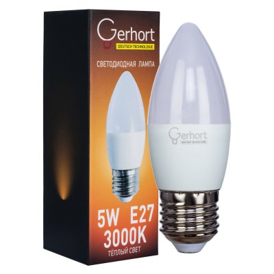Экономсвет 5W GERHORT C37 LED 3000K E27