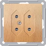 Розетка Wessen 59 с/у без рамки КЛ.2 двухместная (250В, 6А, ПОД ПЛ.ВИЛКИ) бук (RS6-253-8-86)