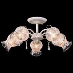 Светильник Eurosvet 60002/5 белый с золотом/прозрачный хрусталь