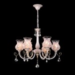 Люстра Eurosvet 60002/6 белый с золотом/прозрачный хрусталь