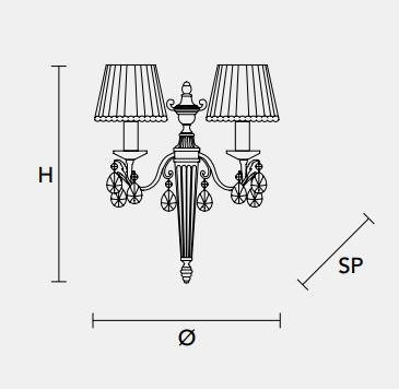 Настенный светильник Masiero CLASSICA 6025 A2 Настенный светильник Masiero CLASSICA 6025 A2