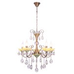 Люстра классическая с хрусталем Экономсвет 6069/5AB+GN WT