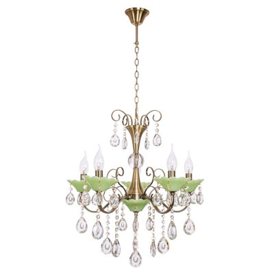 Люстра классическая с хрусталем Экономсвет 6069/5AB+GN WT Люстра классическая с хрусталем Экономсвет 6069/5AB+GN WT