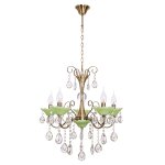 Люстра классическая с хрусталем Экономсвет 6069/5AB+GN WT
