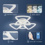 Светильник потолочный Rivoli Alicia 6093-108 светодиодный с пультом 144 Вт 3000К-6000К LED модерн