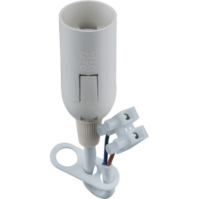 Патрон электрический Navigator 61 352 NLH-P-F-WH-E14-TB пластиковый белый с КЗВ