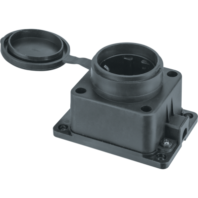 Розетка Navigator 61 370 NCA-BLR1-01-16A-E-IP44-BL настенная с/з черная