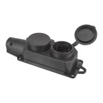 Колодка Navigator 61 371 NCA-BLR2-02-16A-E-IP44-BL 2гн с/з каучук черная