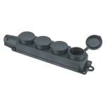 Колодка Navigator 61 373 NCA-BLR2-04-16A-E-IP44-BL 4гн с/з каучук черная