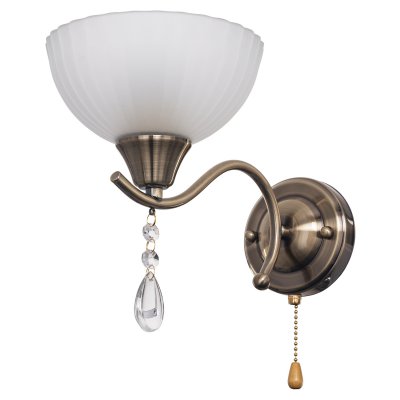 Светильник бра классическое с хрусталем Экономсвет 6138/1wAB WT Светильник бра классическое с хрусталем Экономсвет 6138/1wAB WT