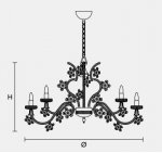 Подвесной светильник Masiero CLASSICA 6140 4+4