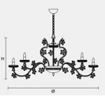 Подвесной светильник Masiero CLASSICA 6140 6+6