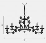 Подвесной светильник Masiero CLASSICA 6145 6+6