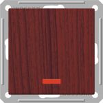 Переключатель Wessen 59 с/у без рамки одноклавишный с индикацией (250В, 16АХ) мореный дуб (VS616-157-9-86)