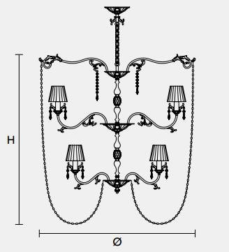 Подвесной светильник Masiero CLASSICA 6160 10+5 Подвесной светильник Masiero CLASSICA 6160 10+5