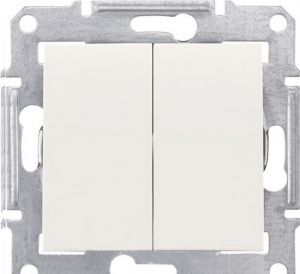 SE Sedna Беж Переключатель 2-клавишный 10А (сх.6+6) (SDN0600147)