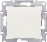 SE Sedna Беж Выключатель 2-клавишный 10А, IP44 (сх.5) (SDN0300447)