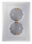 SE Sedna Алюминий Розетка 2-я с/з с защитными шторками литая (SDN3000760)