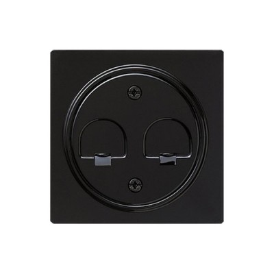 Gira S-Color Черный Накладка 2-ой прямой ТЛФ/комп розетки (G66247)