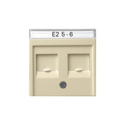 Gira S-55 Крем глянц Накладка 2-ой прямой ТЛФ/комп розетки (Суппорт арт. G19х00) (G66301)