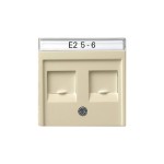 Gira S-55 Крем глянц Накладка 2-ой прямой ТЛФ/комп розетки (Суппорт арт. G19х00) (G66301)