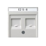 Gira S-55 Бел глянц Накладка 2-ой прямой ТЛФ/комп розетки (Суппорт арт. G19х00) (G66303)