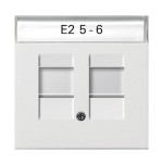 Gira F100 Бел глянц Накладка 2-ой прямой ТЛФ/комп розетки (Суппорт арт. G19х00) (G663112)