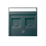 Gira S-55 Антрацит Накладка 2-ой прямой ТЛФ/комп розетки (Суппорт арт. G19х00) (G66328)