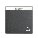 Gira S-55 Антрацит Клавиша с полем для надписи и символом "звонок" (G67328)