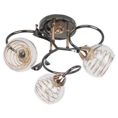 Потолочный светильник Экономсвет 70346/3BK+GD CL Потолочный светильник Экономсвет 70346/3BK+GD CL