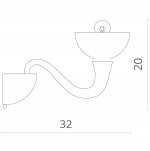 Светильник настенный Divinare 7091/04 AP-1 BIANCA-NERO