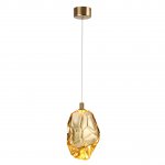 7111/4LA L-VISION ODL25 Подвесной светильник  золотистый/янтарное стекло/металл IP20 LED 4W 300Лм 3000K 200° 220V GEMME