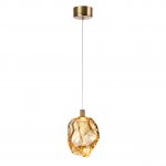 7111/4LB L-VISION ODL25 Подвесной светильник  золотистый/янтарное стекло/металл IP20 LED 4W 300Лм 3000K 200° 220V GEMME