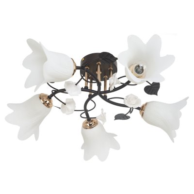 Светильник ЭкономСвет 7319/5BK+GD WT