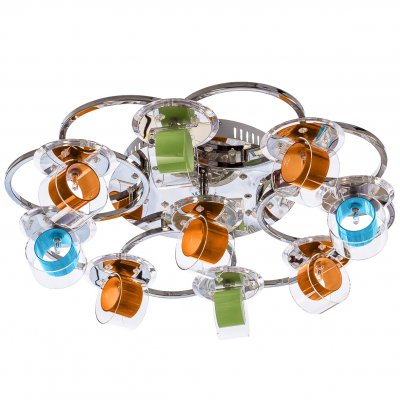 Люстра галогенная Экономсвет 7323/9CR RC WTBLLED