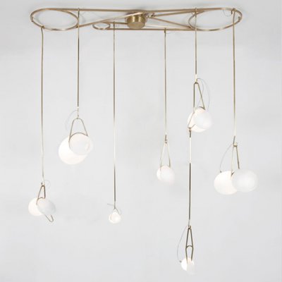 Люстра в стиле постмодерн цвета латуни с изогнутым стеклом clamp 7 ImperiumLoft 73430-22